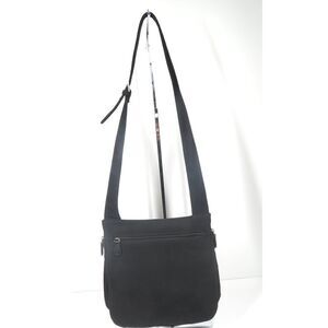Vintage Hobo International Flight Path Black Nylon Front Flap Crossbody Bag